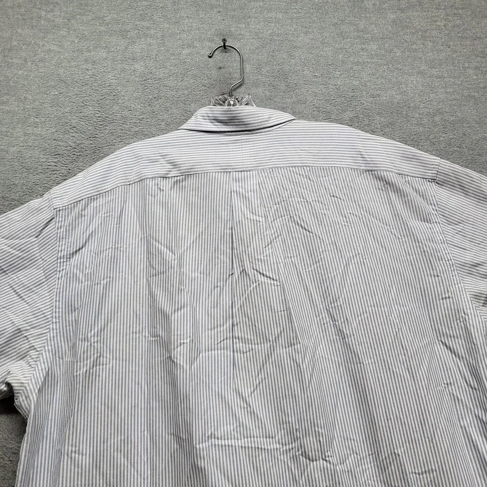 Ralph Lauren Men Button Up Shirt XL Blue Striped Blake Seersucker Short Sleeve